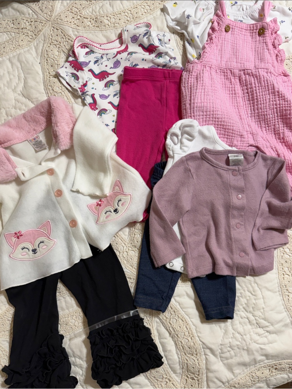 Girls' Bundle Top and Bottom Sets 3-6 M /Four Outfits